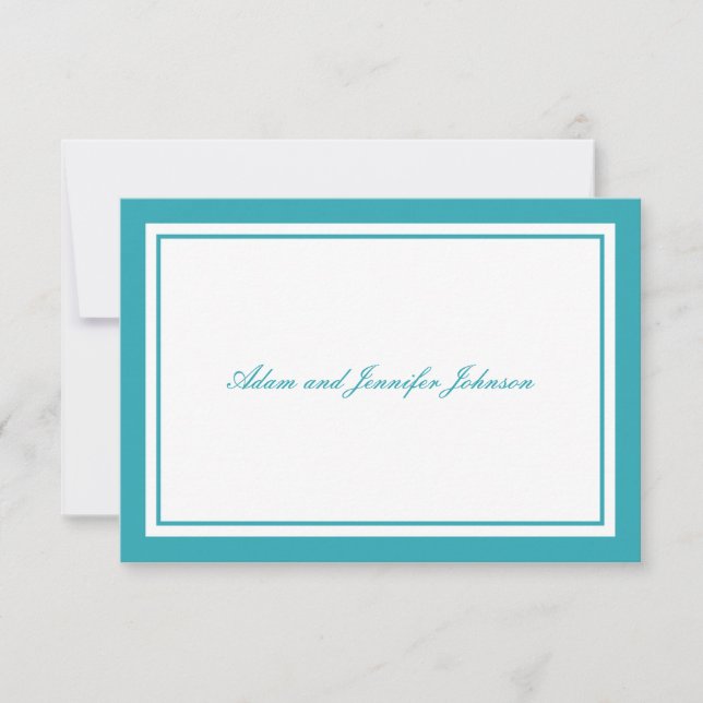 General Thank You Note Cards (Aqua Teal / White) (Front)