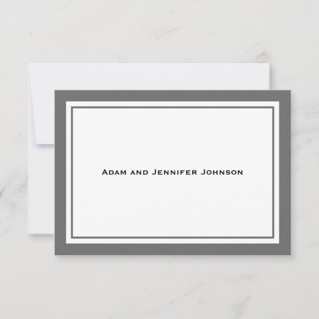 General Thank You Note Cards (Gray / White) (Front)