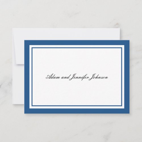General Thank You Note Cards (Navy Blue / White) Personalized Invitation