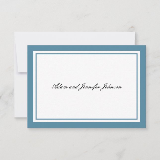 General Thank You Note Cards (Steel Blue / White) (Front)