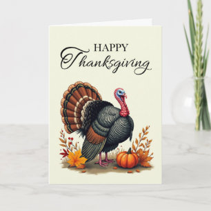 General Thanksgiving Warm Wishes with Turkey Card