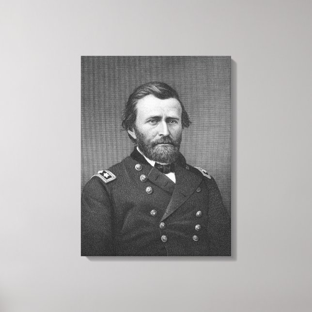 General Ulysses Simpson Grant, engraved after a da Canvas Print (Front)