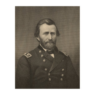 General Ulysses Simpson Grant, engraved after a da Wood Wall Decor