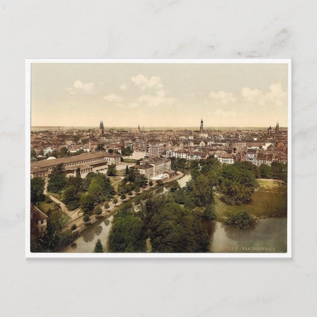General view, Brunswick (i.e., Braunschweig), Germ Postcard (Front)