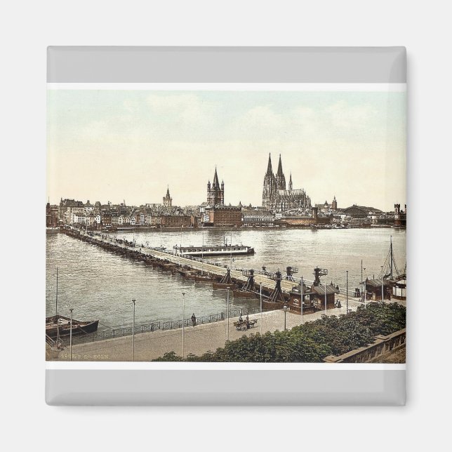 General view, Cologne, the Rhine, Germany classic Magnet (Front)