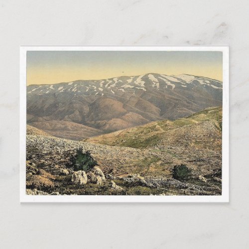 General view Mount Hermon Holy Land ie Leban Postcard