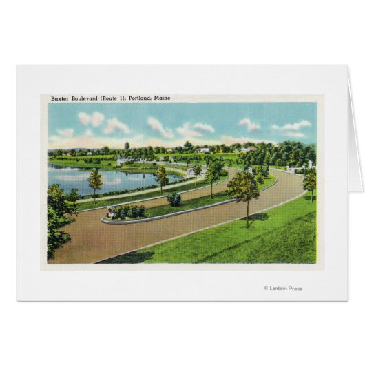 General View of Baxter Blvd, Route # 1 Cards (Front Horizontal)