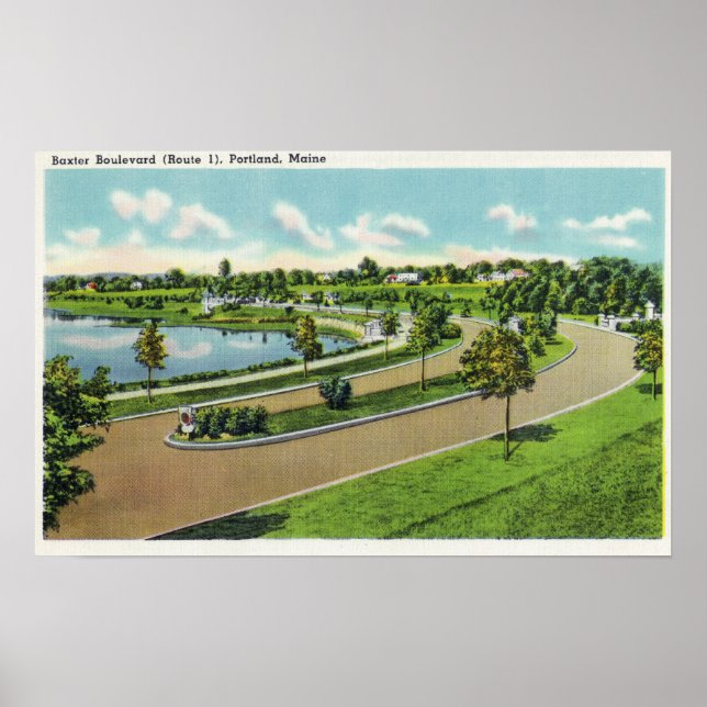 General View of Baxter Blvd, Route # 1 Poster (Front)