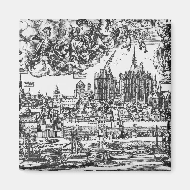 General View of Cologne, 1531 (engraving) (b/w pho Magnet (Front)