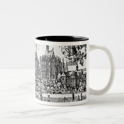 General View of Cologne 1531 engraving bw pho Two_Tone Coffee Mug