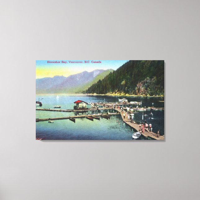 General View of Horseshoe Bay and Crowded Harbor Canvas Print (Front)