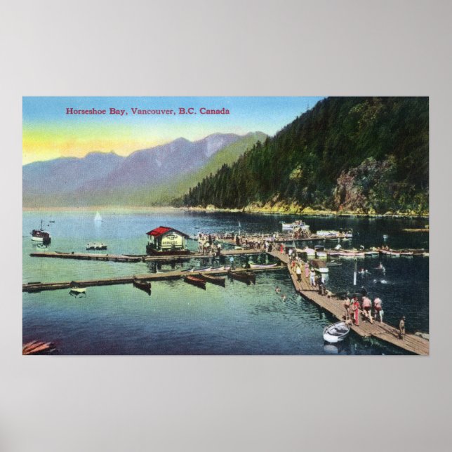 General View of Horseshoe Bay and Crowded Harbor Poster (Front)