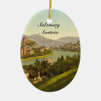 General View of Salzburg, Austria Ceramic Ornament