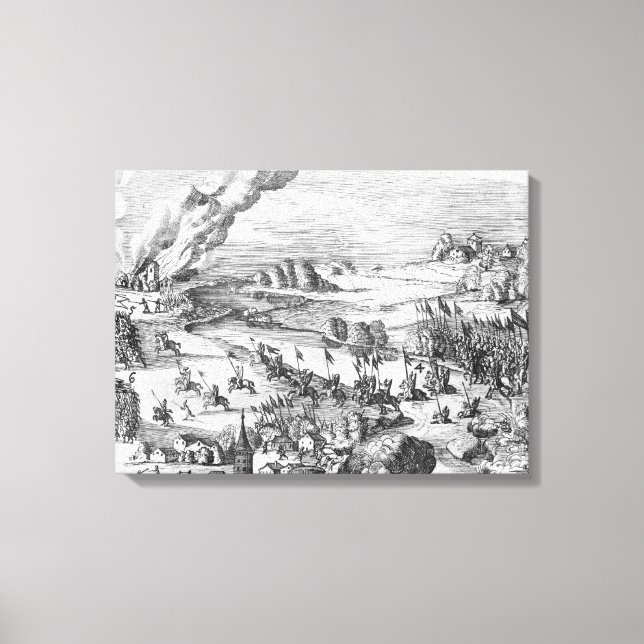 General view of the battle of Muhlberg Canvas Print (Front)
