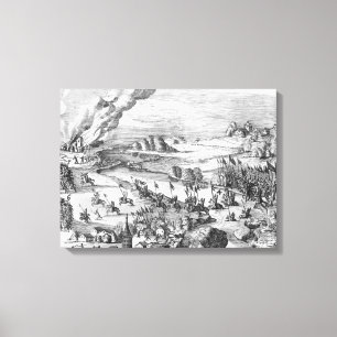 General view of the battle of Muhlberg Canvas Print