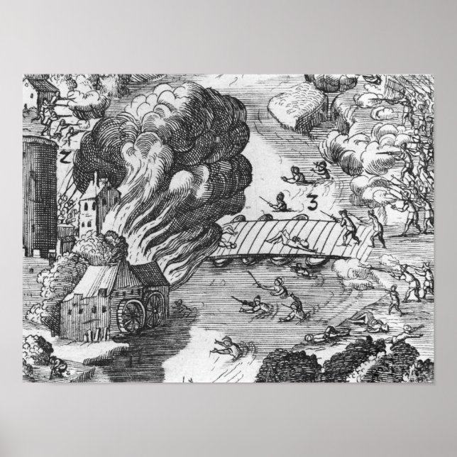 General view of the battle of Muhlberg Poster (Front)