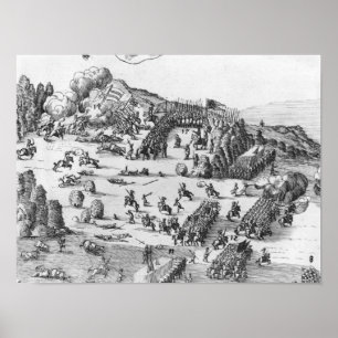General view of the battle of Muhlberg Poster