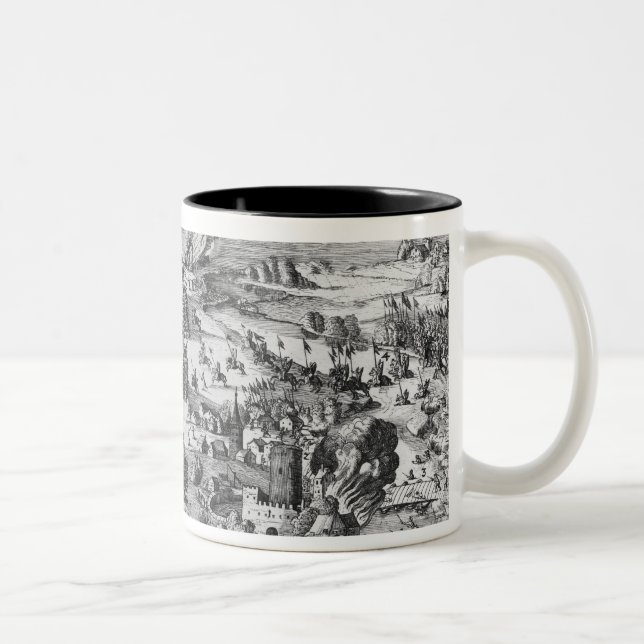 General view of the battle of Muhlberg Two-Tone Coffee Mug (Right)