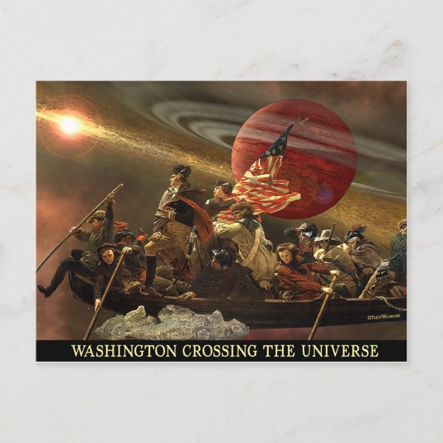 General Washington Crossing the Universe Postcard (Front)