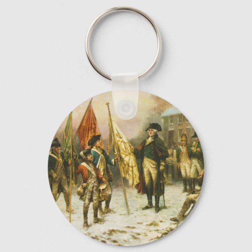 General Washington Inspecting the Captured Colors Keychain