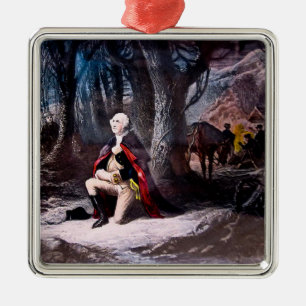 General Washington Praying at Valley Forge, PA Metal Ornament
