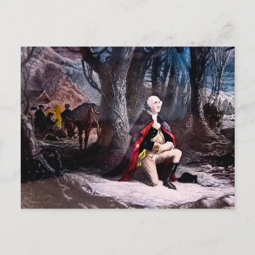 General Washington Praying at Valley Forge PA Postcard