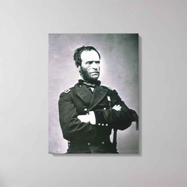 General William T. Sherman (1820-91) (b/w photo) Canvas Print (Front)