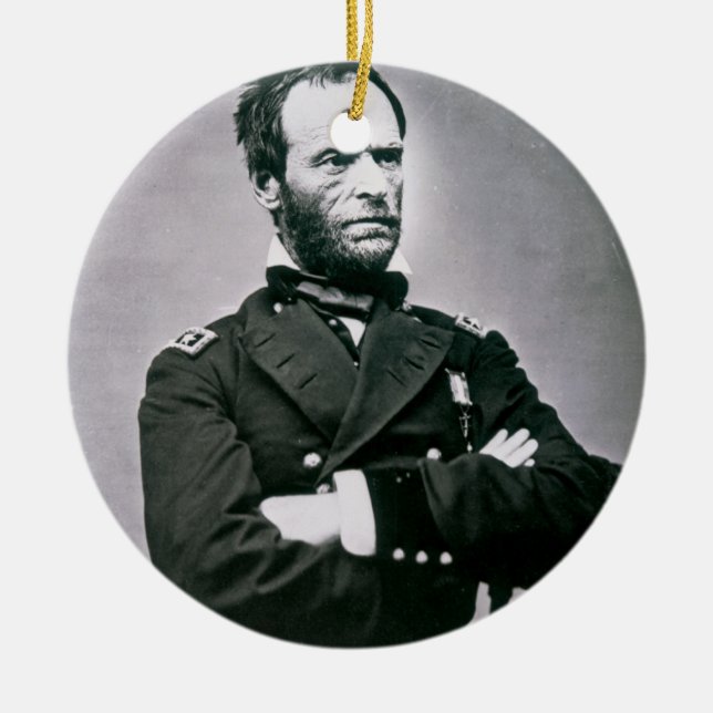 General William T. Sherman (1820-91) (b/w photo) Ceramic Ornament (Front)