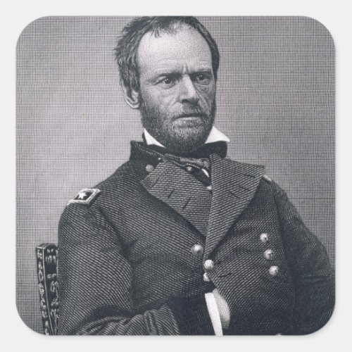 General William Tecumseh Sherman engraved after a Square Sticker