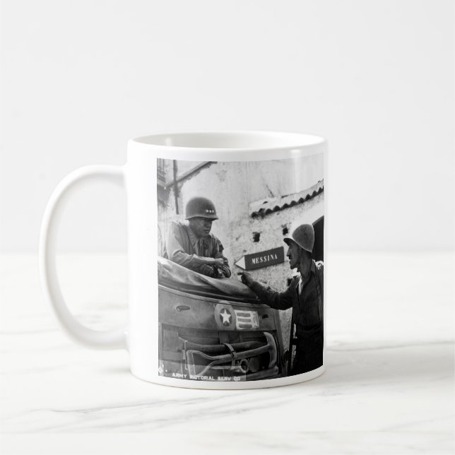 Generaly George S. Patton and Colonel Lyle Bernard Coffee Mug (Left)