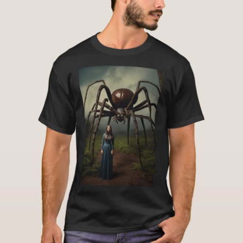 Generate a fantastical picture of a giant spider i T_Shirt