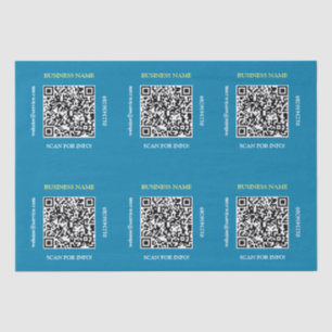 Generate QR Code Business Name Website, Blue Tissue Paper