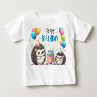 Generated Hedgehogs Happy Birthday Baby T-Shirt