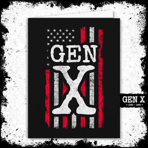 Generation X American Flag Proud Gen Xer Gen X Card
