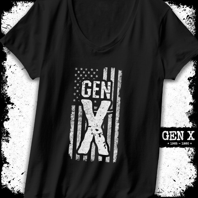 Generation X Gen Xer American Flag Proud Gen X T-Shirt (Creator Uploaded)