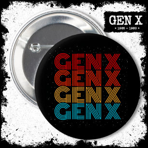 Generation X Gen Xer Gen X Retro Vintage 80s Gen X Button