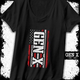 Generation X Gen Xer Proud American Flag Gen X T-Shirt