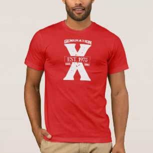 Generation X Personalized Red and White T-Shirt