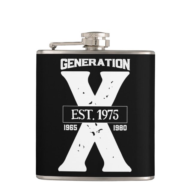 Generation X Personalized Vinyl Wrapped Flask (Front)