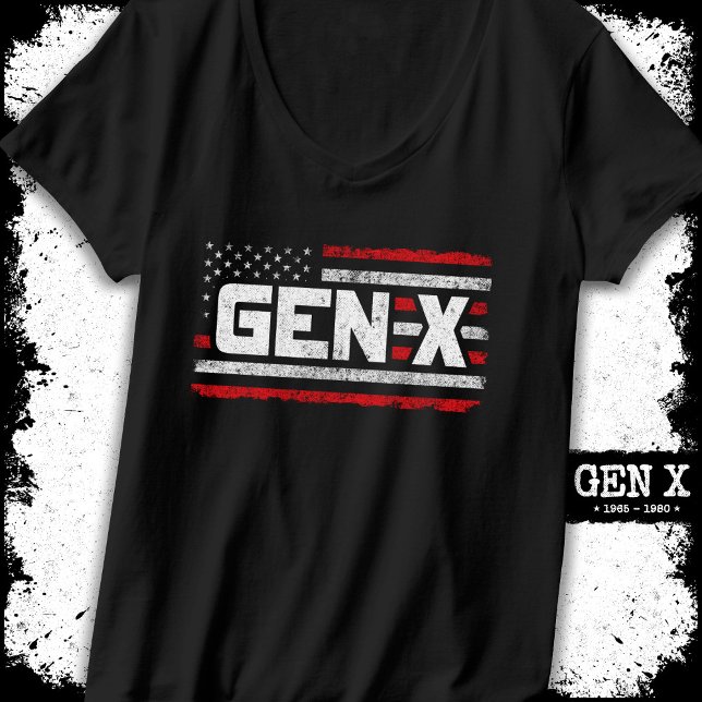 Generation X Proud Gen Xer American Flag Gen X T-Shirt (Creator Uploaded)