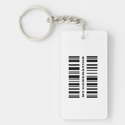 Generation Y BAR CODE keychain