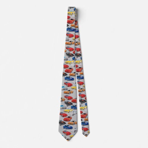 GENERATIONS OF AUTOMOBILE ART _ GREY NECK TIE