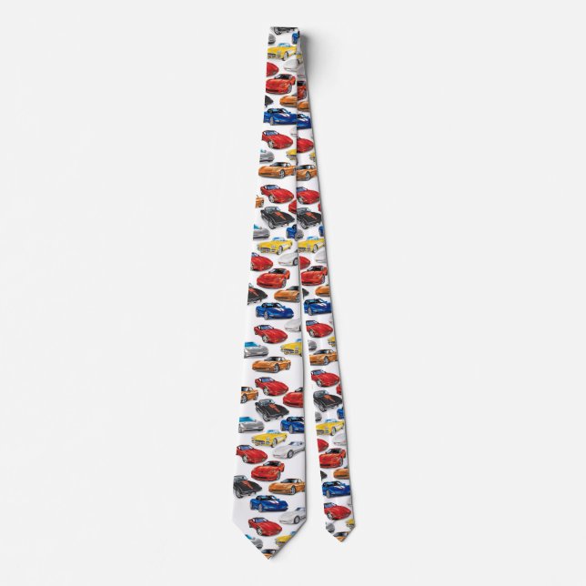 GENERATIONS OF AUTOMOBILE ART NECK TIE (Front)