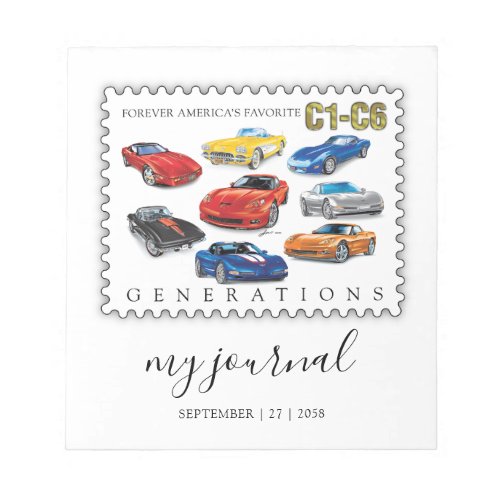 GENERATIONS OF AUTOMOBILE ART NOTEPAD