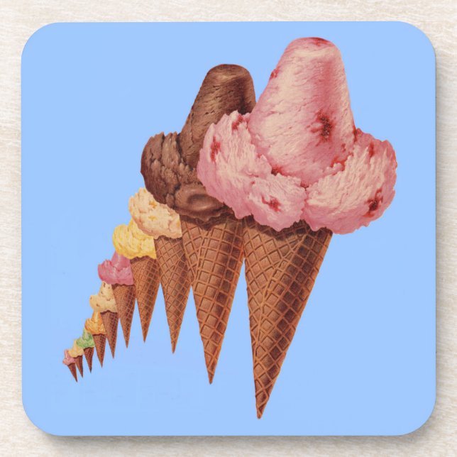 generations of ice cream cones beverage coaster (Front)