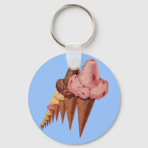 generations of ice cream cones keychain