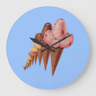 generations of ice cream cones large clock