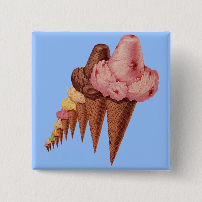 generations of ice cream cones pinback button (Front)