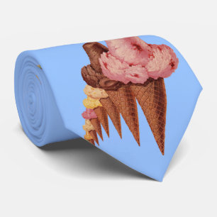 generations of ice cream cones print neck tie