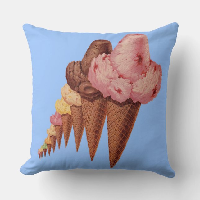 generations of ice cream cones throw pillow (Front)
